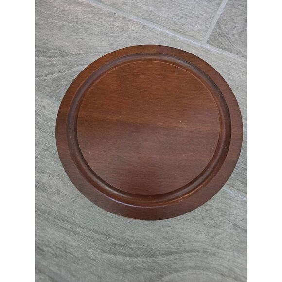 Mid-Century Modern Good‎ Wood Teak and Glass Dome Display Case Cloche - Picture 6 of 9